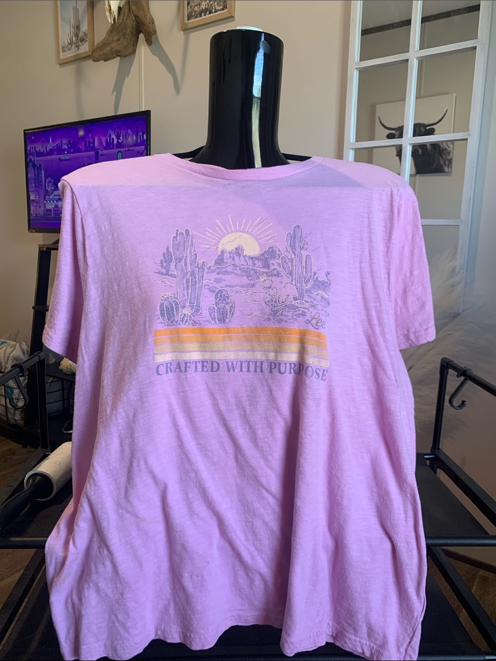 #17 Lee Lavender Short-Sleeve Tee with Desert Sunrise Graphic